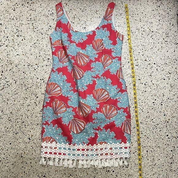 Lilly Pulitzer Thompson tassel dress pink blue watermelon 12 shell - Picture 7 of 9
